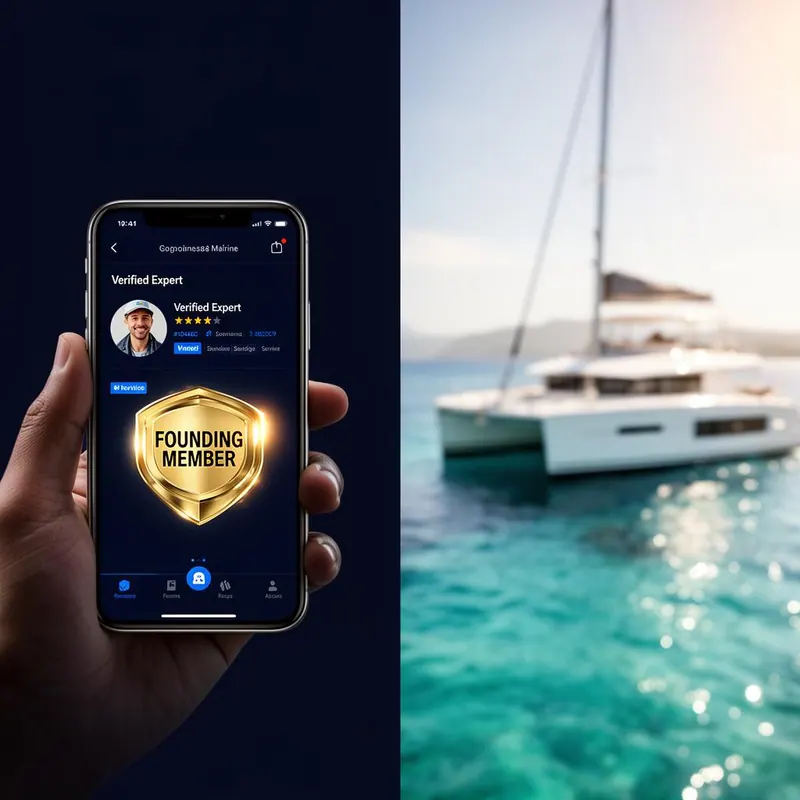 Founding marine expert working on a luxury yacht at an Australian marina